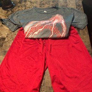 Two piece boys summer outfit.